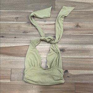 Bailey rose sage Green Halter crop Top 4 for $20